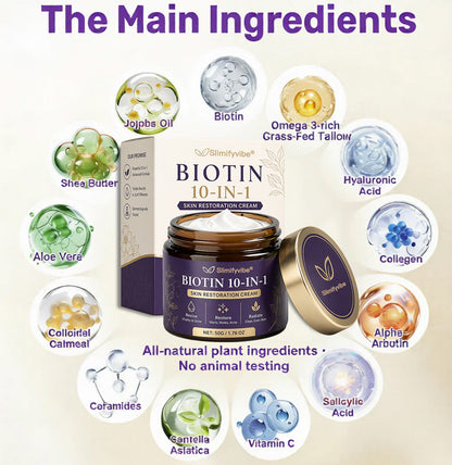 Made and Shipped from USA ✨SLIMIFYVIBE® Biotin 10-in-1 Skin Restoration Cream 🍀