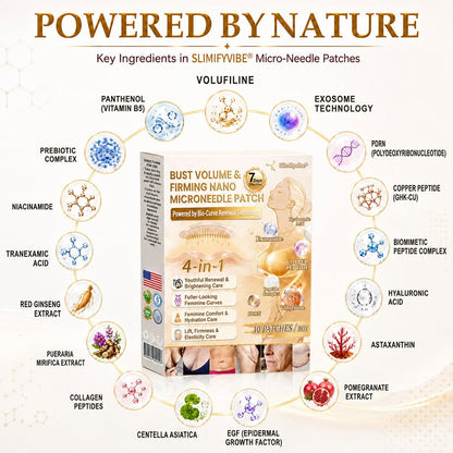 Slimifyvibe®🏆 Bust Volume, Lift & Firming Nano Microneedle Patch Volufiline + Exosome + Copper Peptide Formula Powered by Cellular Renewal Technology