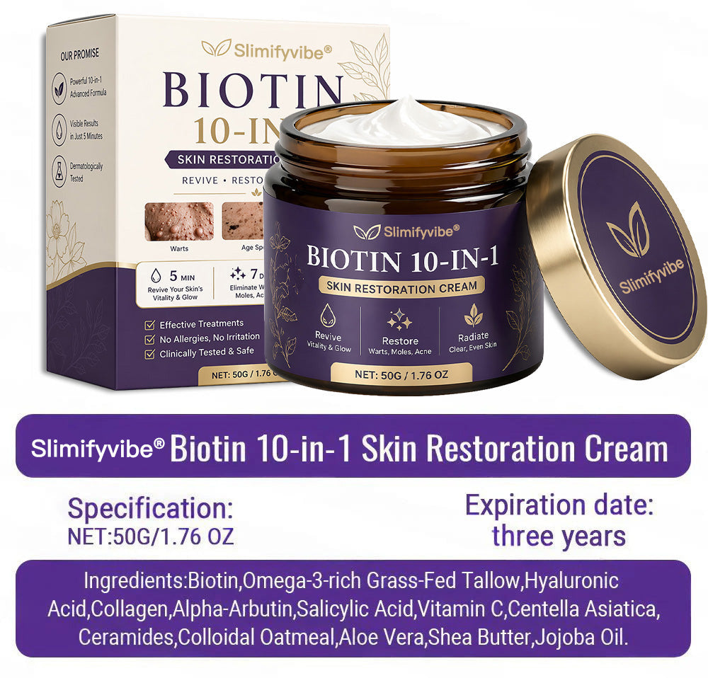 Made and Shipped from USA ✨SLIMIFYVIBE® Biotin 10-in-1 Skin Restoration Cream 🍀